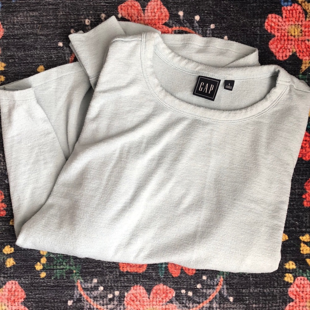 Gap Seafoam Green Cozy Long-Sleeve T-Shirt, Size Large